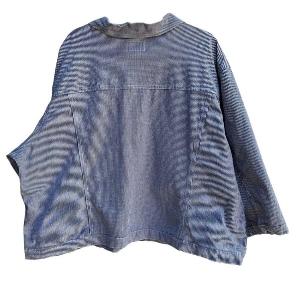 CST Blues Vintage Womens Gingham Button-Front Stretch Preppy Cropped Jacket 28 - Picture 3 of 9